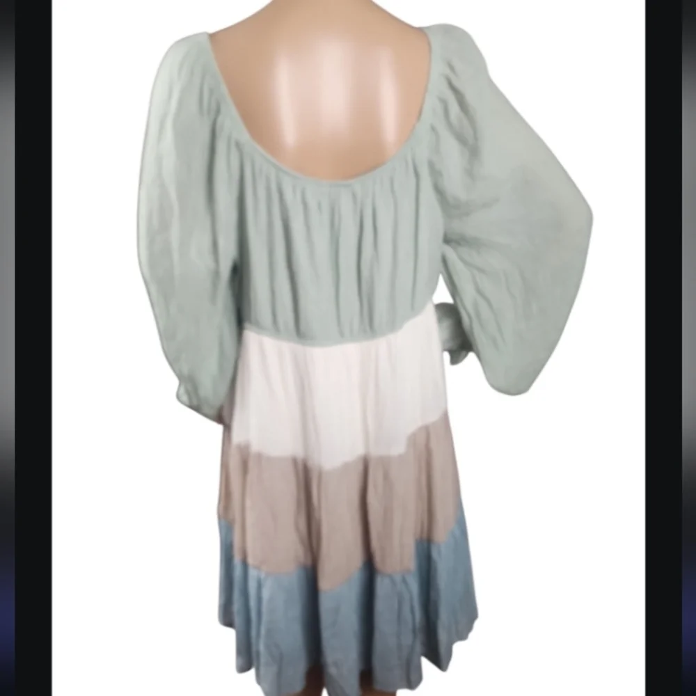 Sweet Wanderer Elegant Color Block Dress 3XL Coastal" Aesthetic - Picture 4 of 8